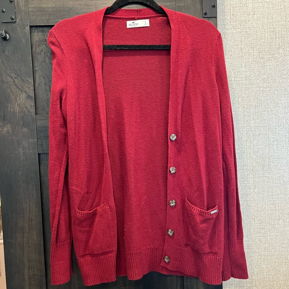 Womens Hollister Co. red button down cardigan size s